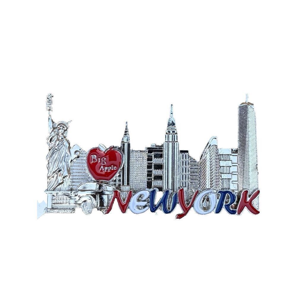 New York Big Apple Skyline Metal Key Chain/Bottle Opener New